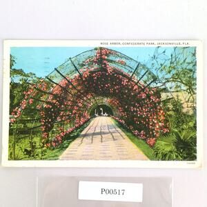 Rose Arbor Confederate Park Jacksonville Florida 1920s Postcard 1933 PC FL